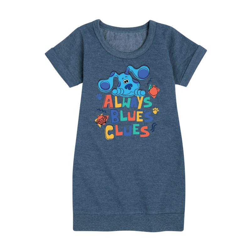 Girls' - Blue's Clues & You! - Always Blue's Clues Graphic Short Sleeve Fleece Dress