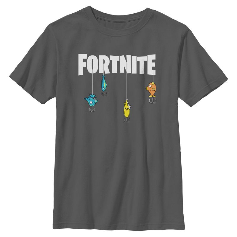 تي شيرت أبيض بشعار Fortnite Fishing Lure للأولاد