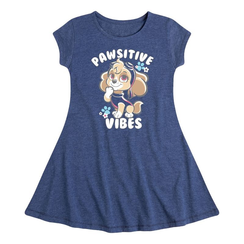Girls' - Paw Patrol - Skye Pawsitive Vibes Fit & Flair Cap Sleeve Dress