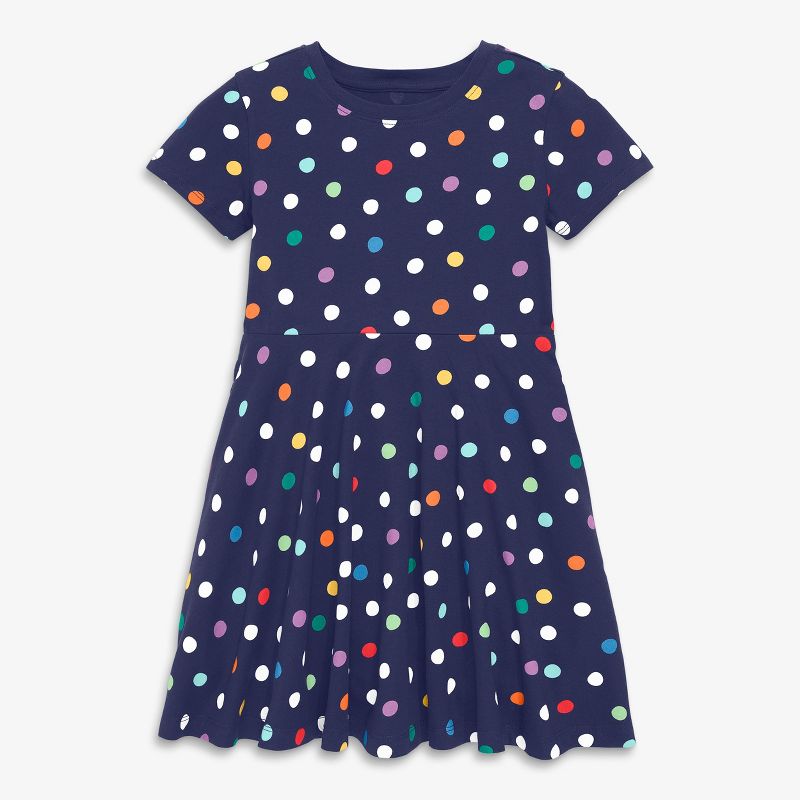 Primary Kids Twirly Dress in Rainbow Confetti Dots