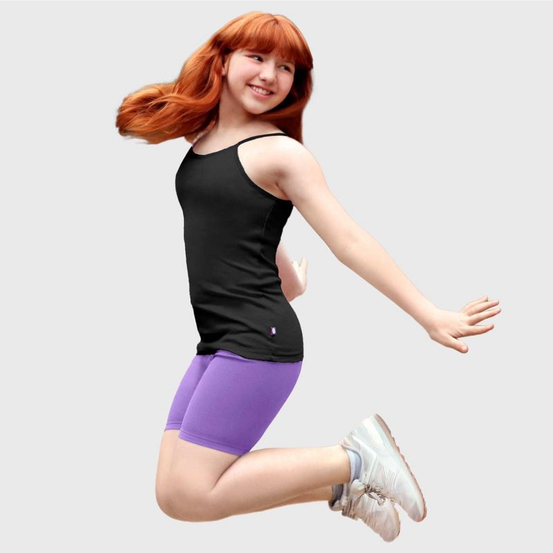 City Threads USA-Made Soft 100% Cotton Girls Long Bike Shorts