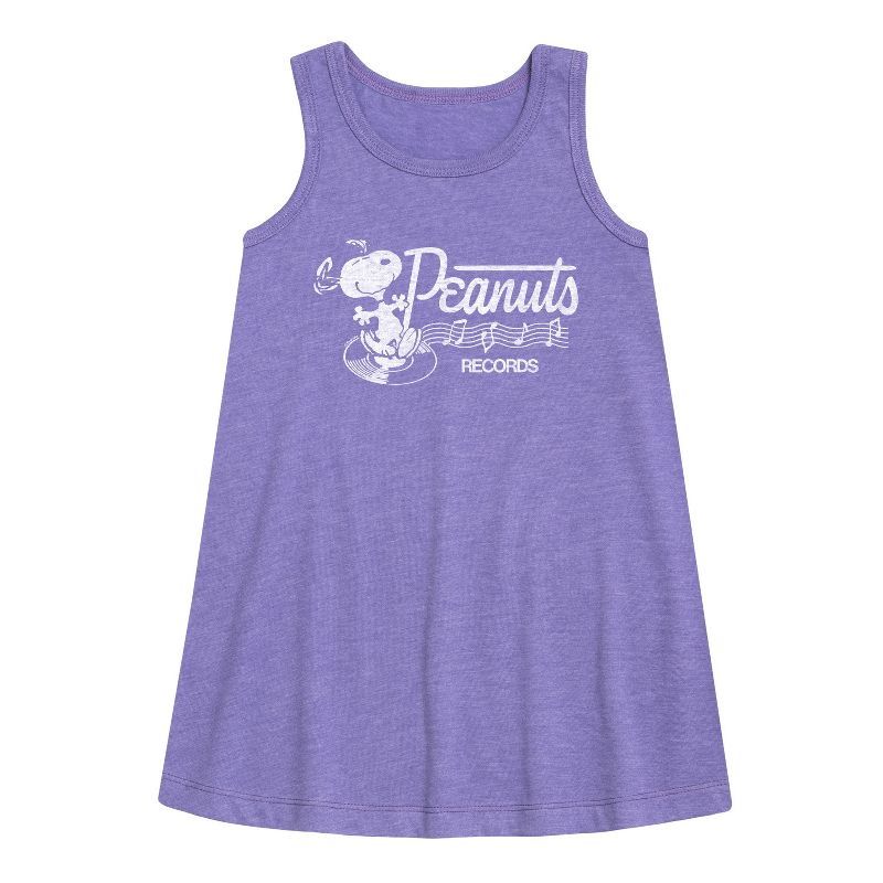 Girls' - Peanuts - Dancing Snoopy Graphic Sleeveless Aline Dress