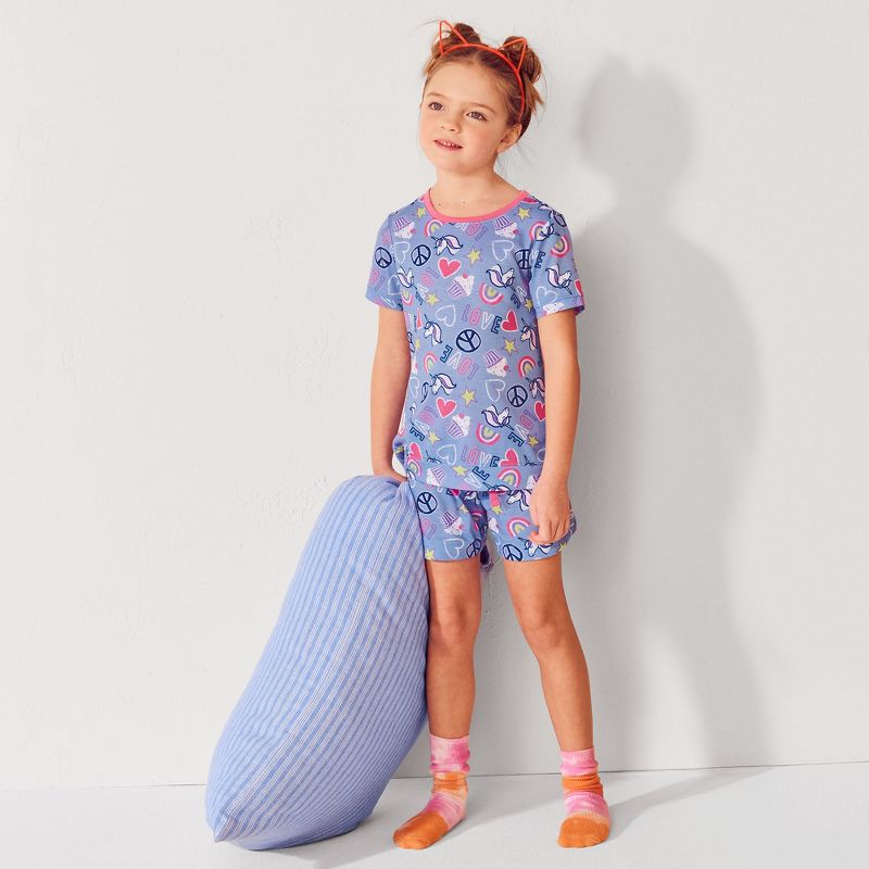 طقم بيجامة للأطفال من Lands' End، تيشيرت بأكمام قصيرة وشورت