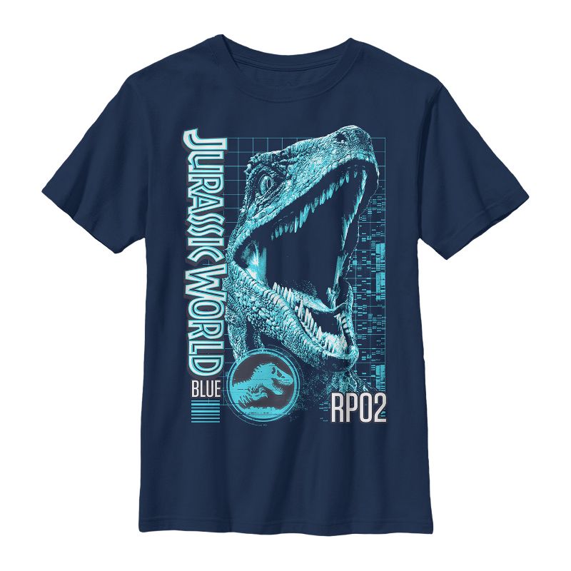 Boy's Jurassic World: Fallen Kingdom Blue Portrait T-Shirt
