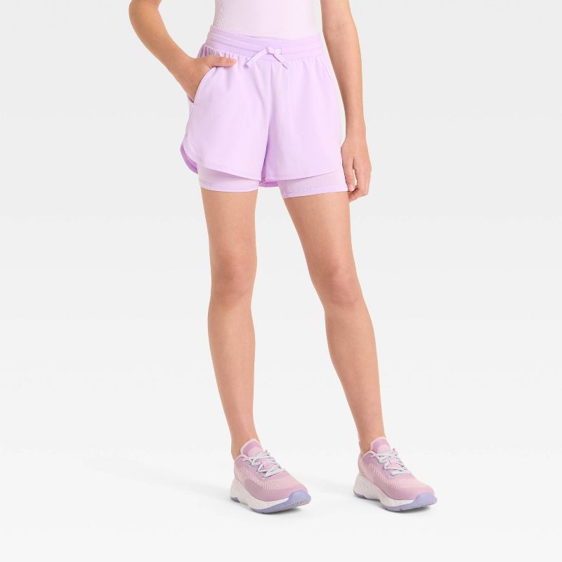 Girls' Active Light 2-in-1 Run Shorts - All In Motion™