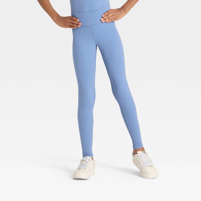Girls' Everyday Soft Crossover Waistband Leggings - All In Motion™
