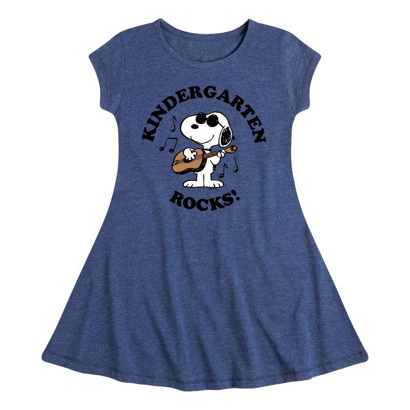 Girls' - Peanuts - 1st Grade Rocks Fit & Flair Cap Sleeve Dress