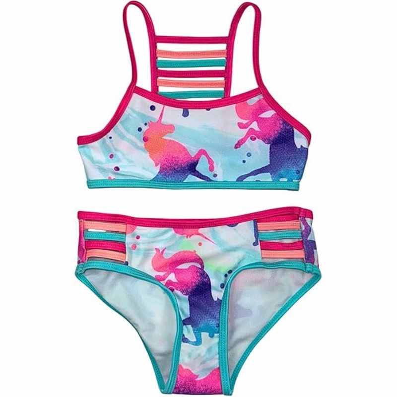 GO COCO Little Girls’ 2-Piece Strappy Detail Camikini Swimsuit Sets