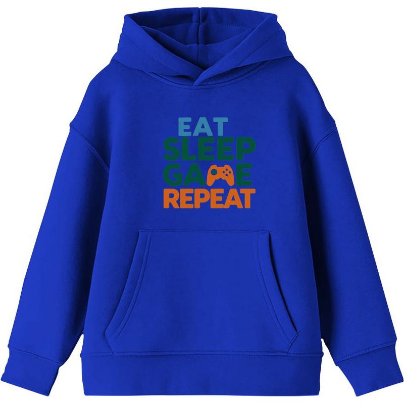 "Eat, Sleep, Game, Repeat" Youth Long Sleeve Hoodie