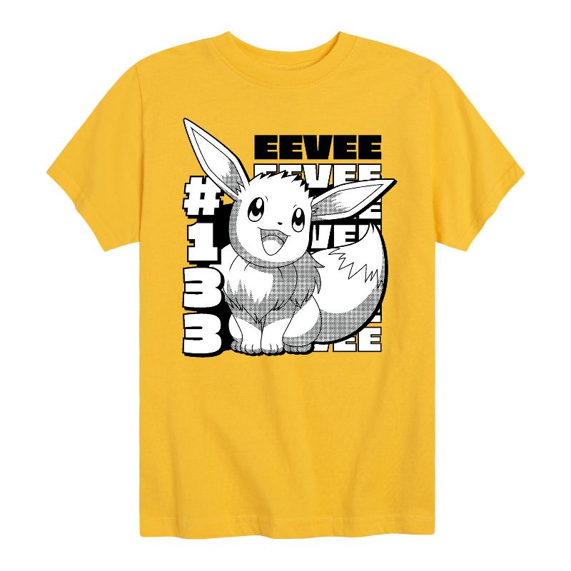 Boys' - Pokémon - Happy Eevee Cute Short Sleeve Graphic T-Shirt