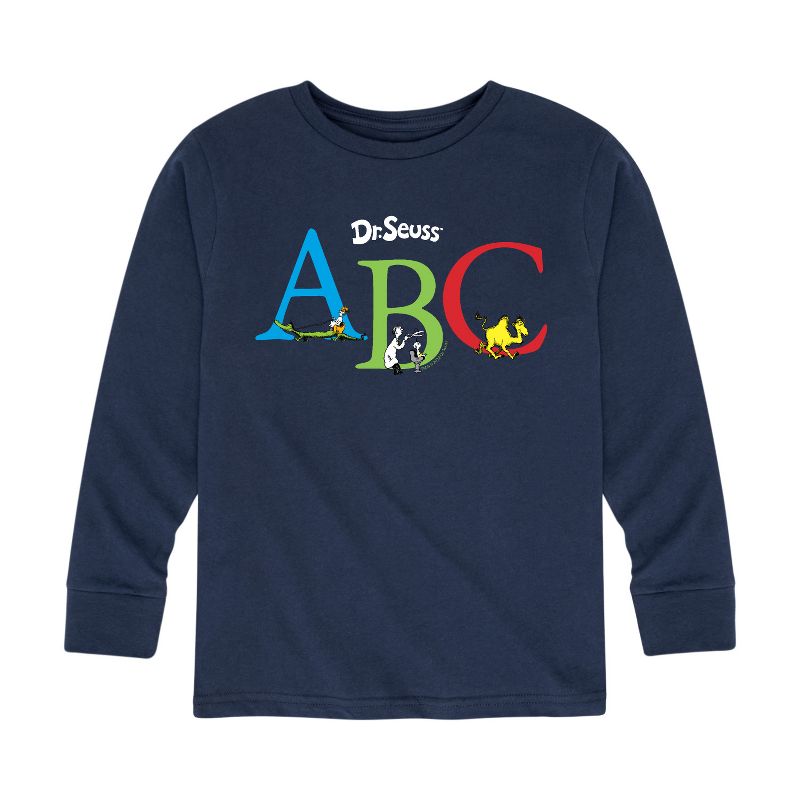 تي شيرت جرافيكي بأكمام طويلة للأولاد - دكتور سوس - شخصيات كتاب ABC
