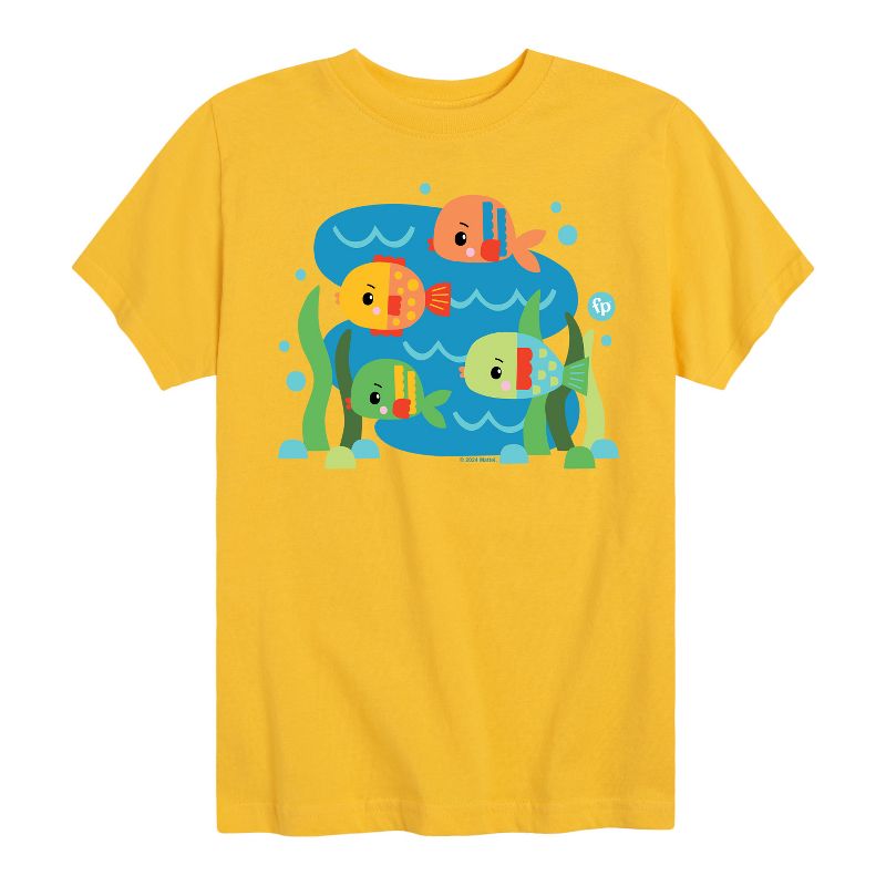 تي شيرت فيشر برايس للأولاد بأكمام قصيرة ورسومات جرافيكية