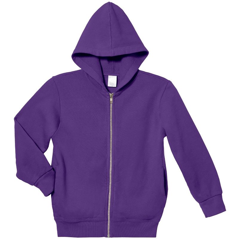 City Threads 100% Cotton Kids Unisex Soft Fleece Zip Hoodie with Inner Pockets - USA-Made