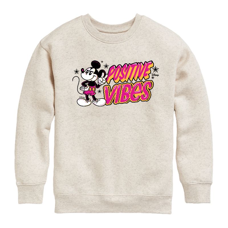 Boys' - Disney - Positive Vibes Graphic Long Sleeve Fleece Sweatshirt