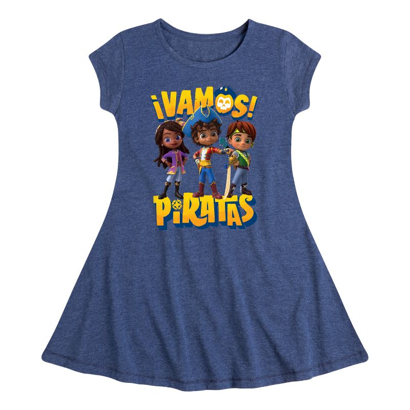 Girls' - Santiago of The Seas - Vamos Piratas Fit & Flair Cap Sleeve Dress