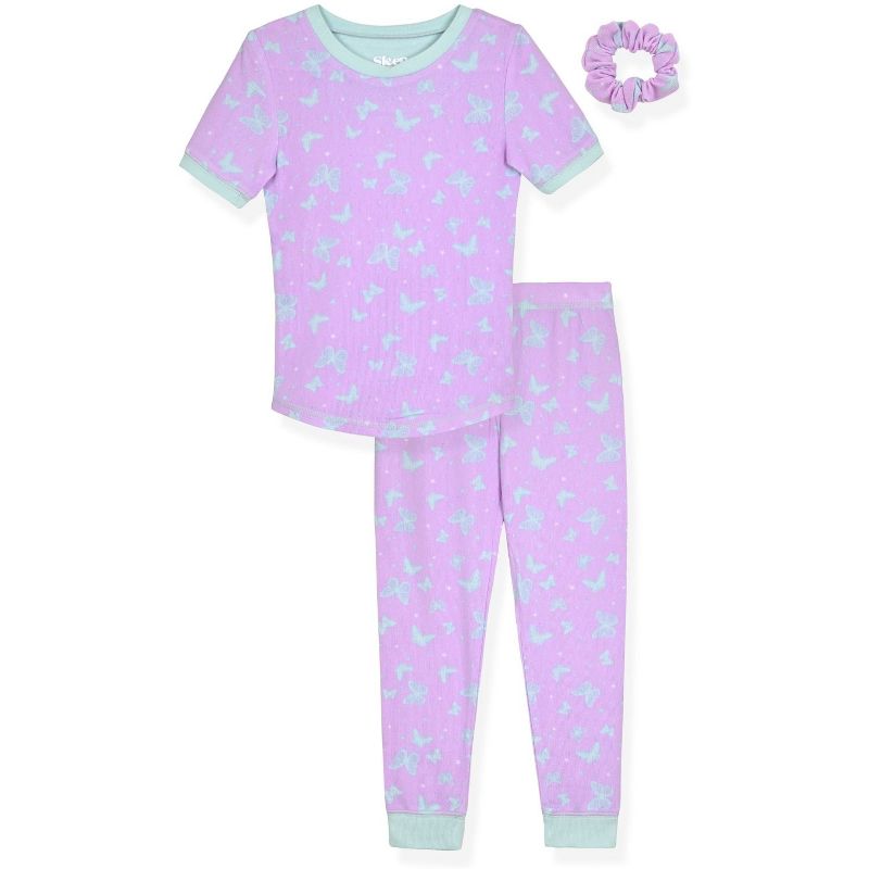 Sleep On It Girls 2-Piece Super Soft Jersey Snug-Fit Pajama Set - Toddler Pajamas to Girls Pajama Sets