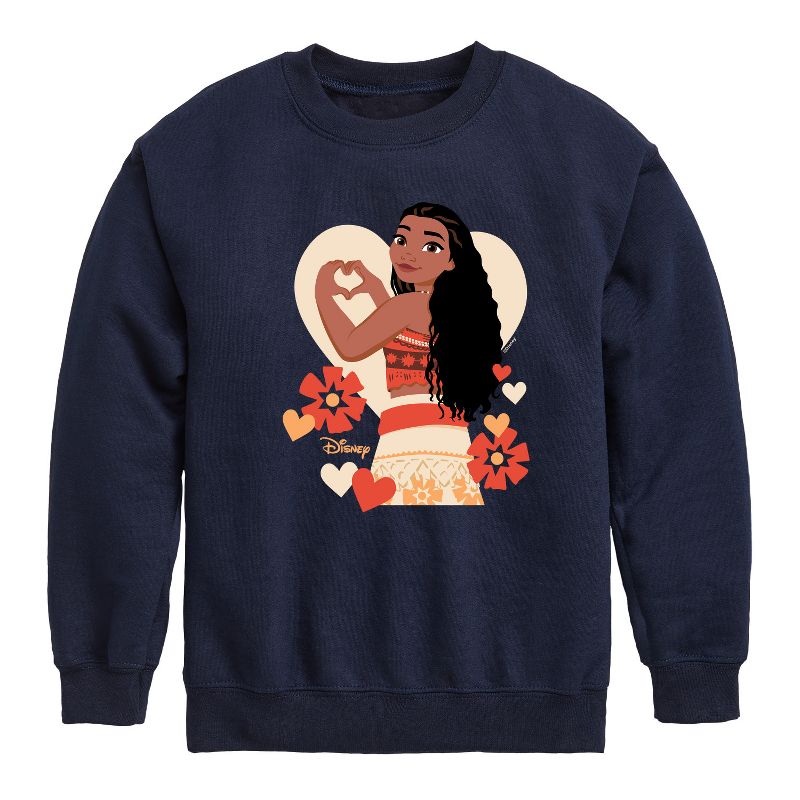 Boys' - Disney - Love Moana Graphic Long Sleeve Fleece Sweatshirt