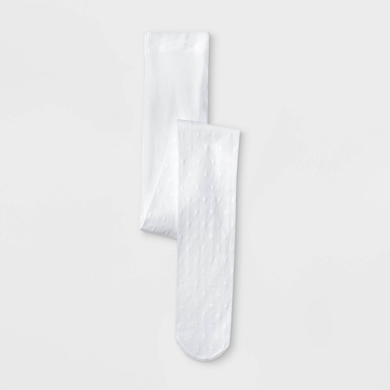 Girls' Swiss Dot Tights - Cat & Jack™ Fresh White