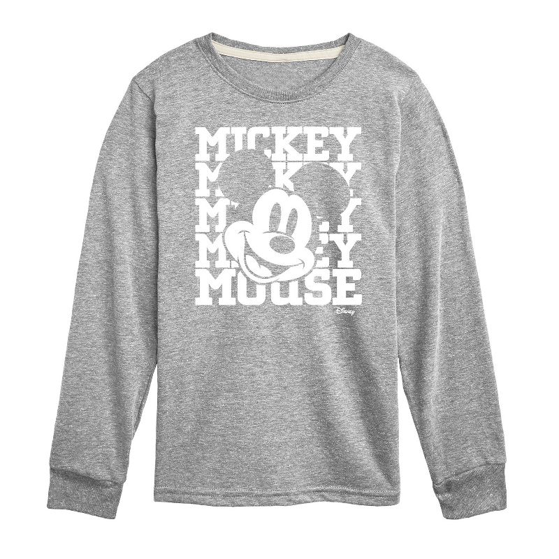 Boys' - Disney - Mickey, Mickey, Mickey Mouse Long Sleeve Graphic T-Shirt