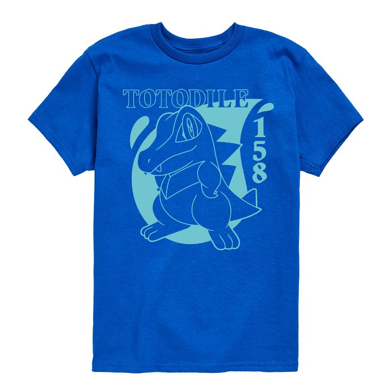 Boys' - Pokémon - Totodile Water Type Short Sleeve Graphic T-Shirt