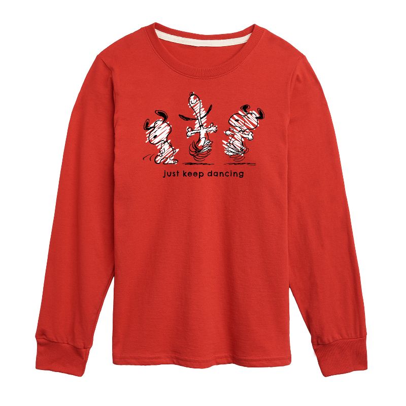 Boys' - Peanuts - Snoopy Just Keep Dancing Long Sleeve Graphic T-Shirt