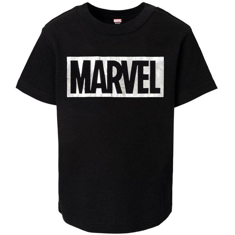 تي شيرت Marvel Avengers بشعار جرافيكي للأطفال الصغار والكبار