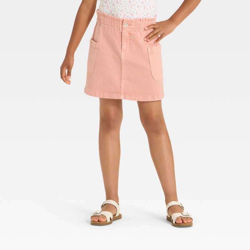 Girls' Paperbag Waist Cargo Skirt - Cat & Jack™ Pink