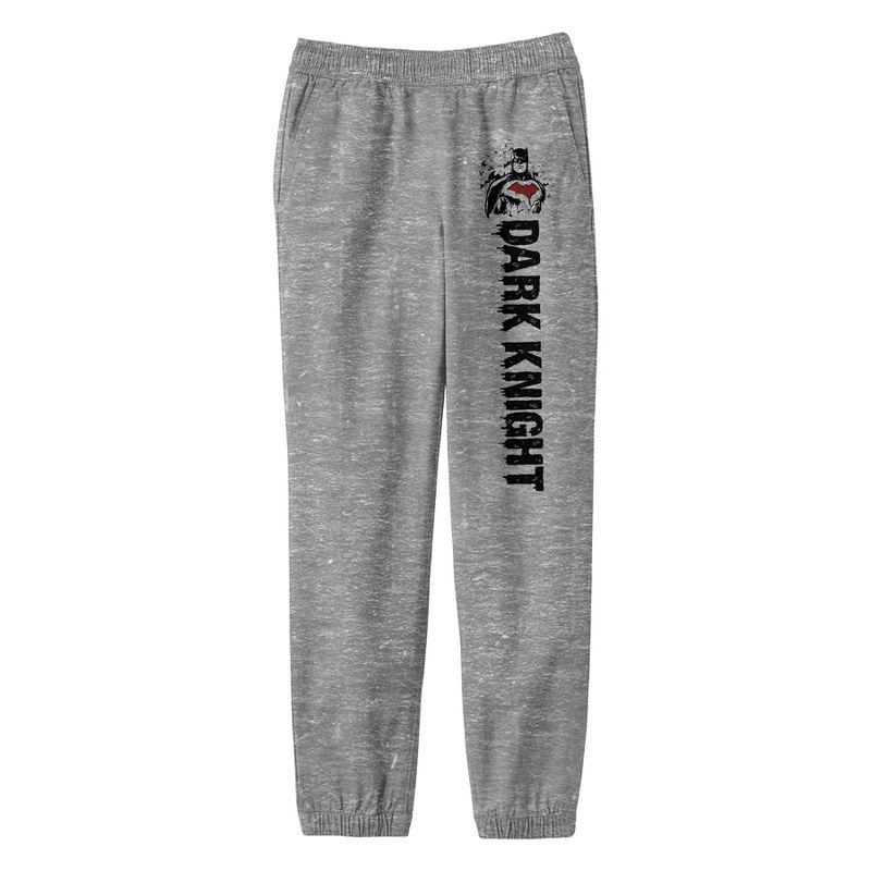 Youth Boys Batman Line Art DC Comic Heather Grey Sweatpants-