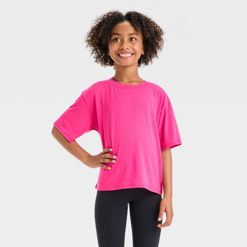 Girls' Short Sleeve Boxy T-Shirt - All In Motion™