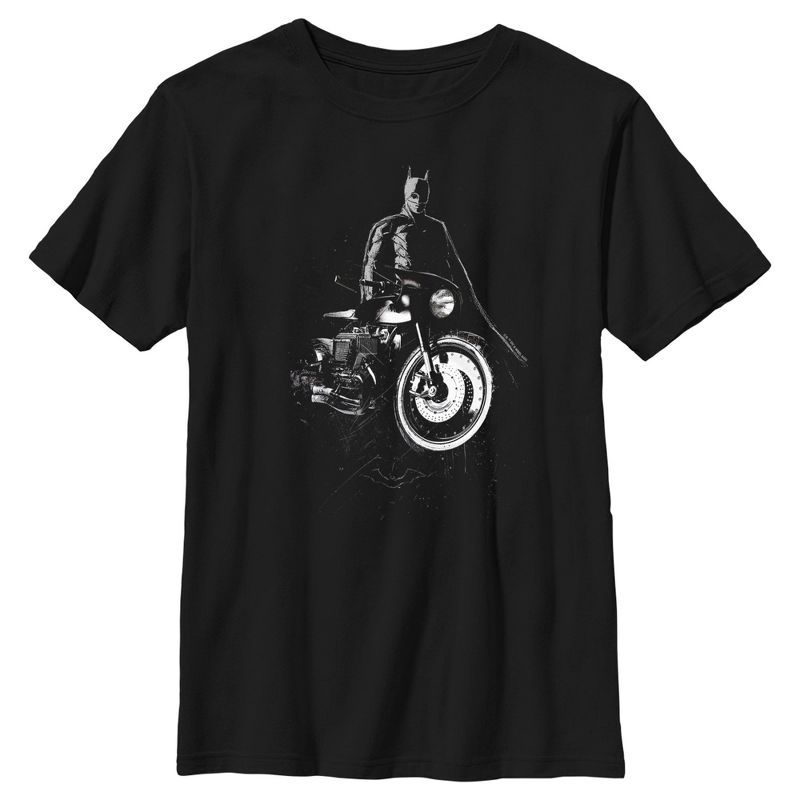 Boy's The Batman Batcycle in the Shadows T-Shirt