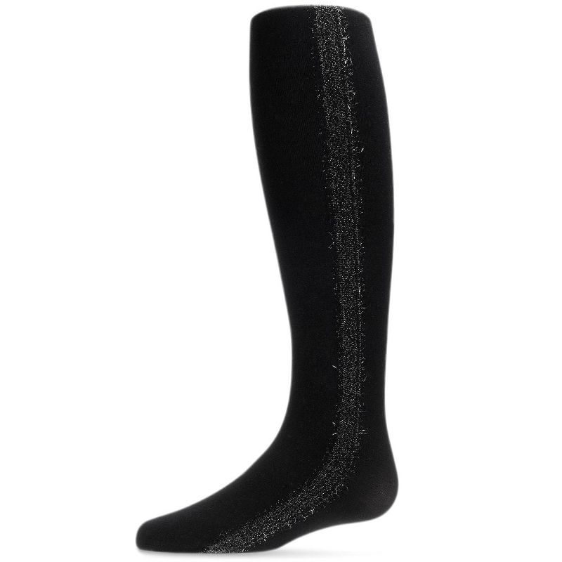 Memoi Girls' Lurex Side Seam Opaque Sparkle Tights