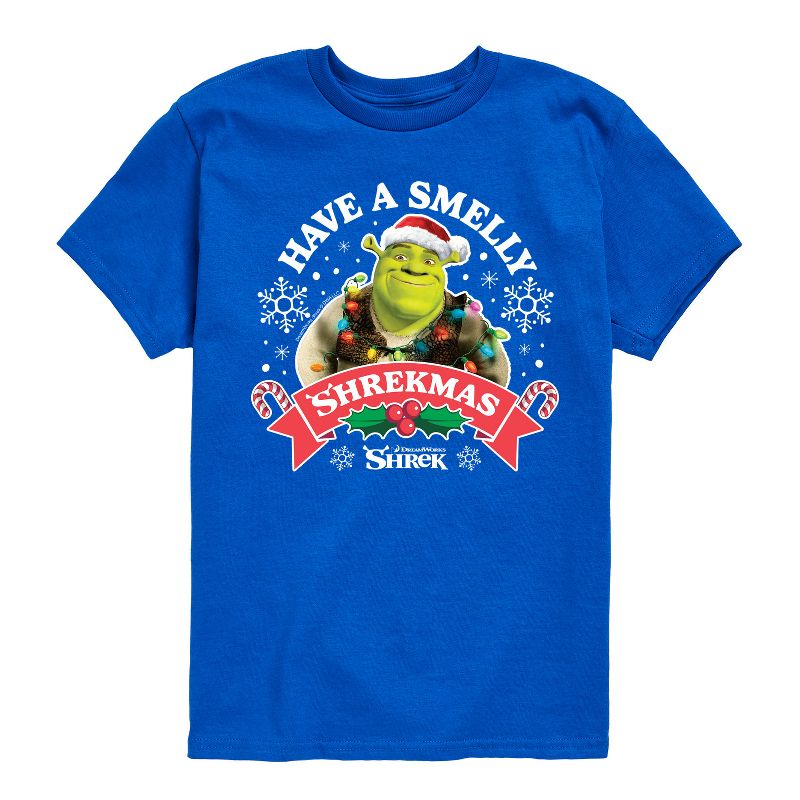 Boys' - Shrek - Have a Smelly Shrekmas Short Sleeve Graphic T-Shirt