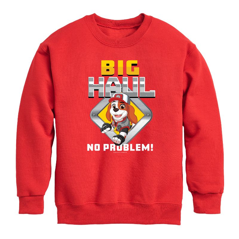 Boys' - Paw Patrol - Al Big Haul No Problem Graphic Long Sleeve Fleece Sweatshirt