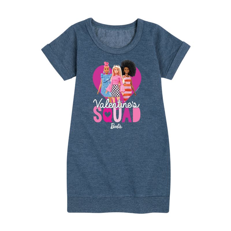 فستان باربي - فرقة عيد الحب - من الصوف بأكمام قصيرة - للبنات