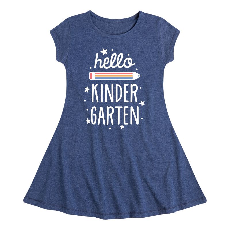 Girls' - Instant Message - Hello Kindergarten Fit & Flair Cap Sleeve Dress