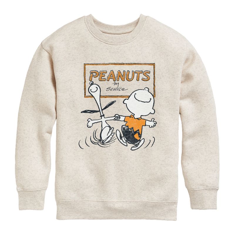 Boys' - Peanuts - Snoopy Graphic Long Sleeve Fleece Sweatshirt