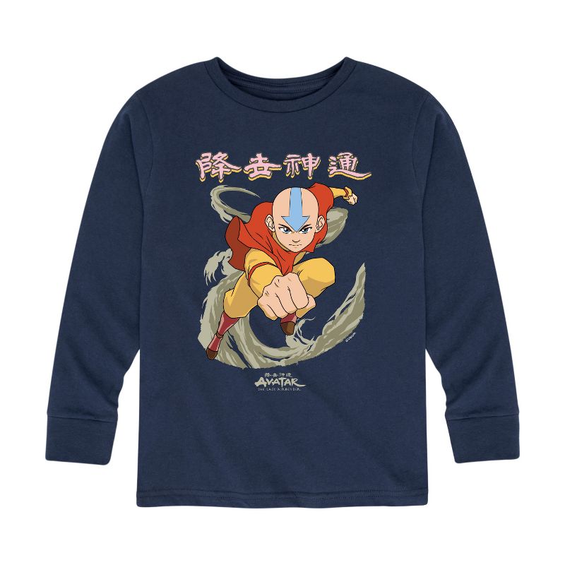 Boys' - Avatar: The Last Airbender - Aang Wind Long Sleeve Graphic T-Shirt