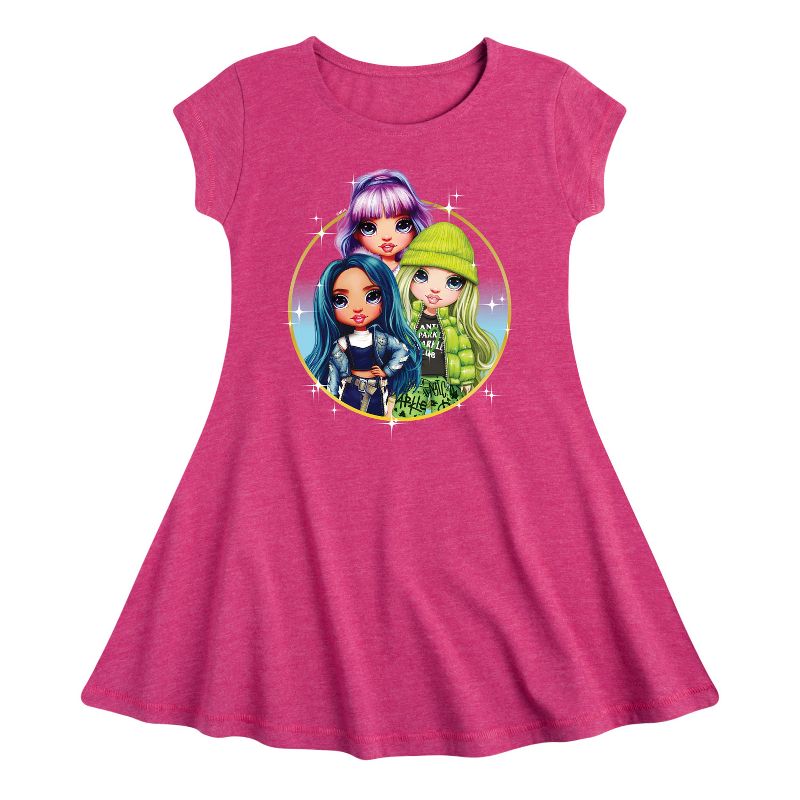 Girls' - Rainbow High - Violet Skyler Jade Fit & Flair Cap Sleeve Dress
