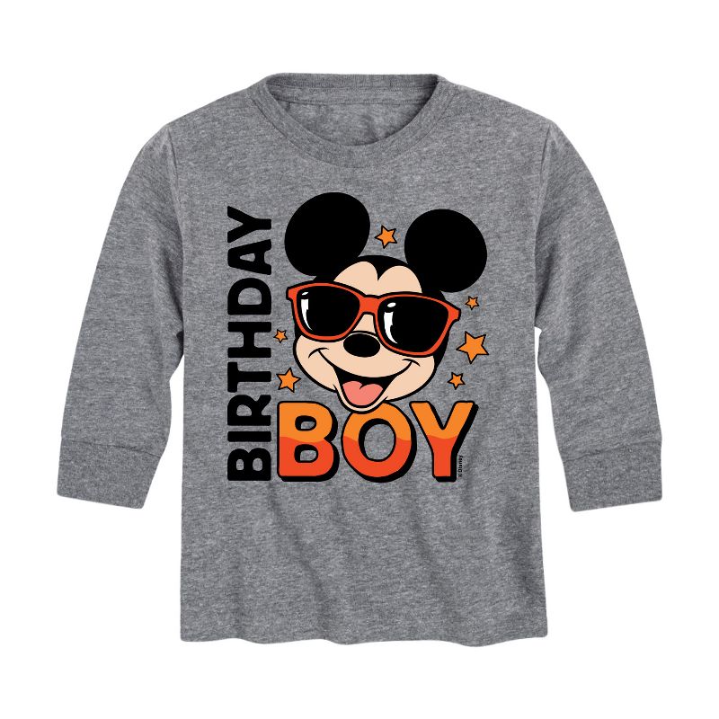 Boys' - Disney - Mickey Birthday Boy Long Sleeve Graphic T-Shirt