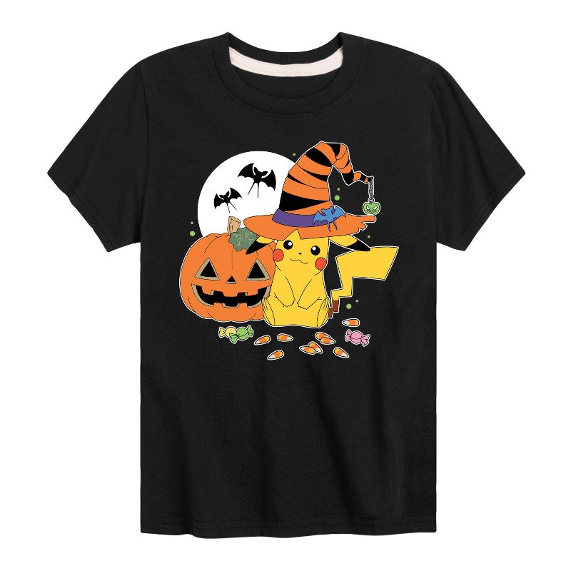 Boys' - Pokémon - Witch Pikachu With Candy Short Sleeve Graphic T-Shirt