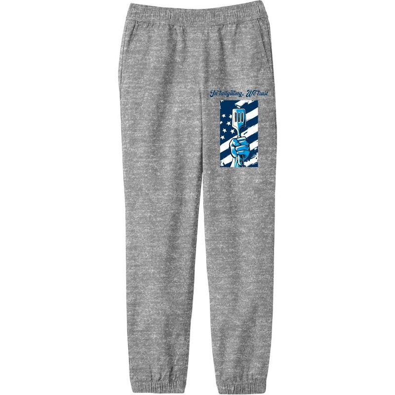 "In Tailgating We Trust" American Flag And Spatula Youth Jogger Pants