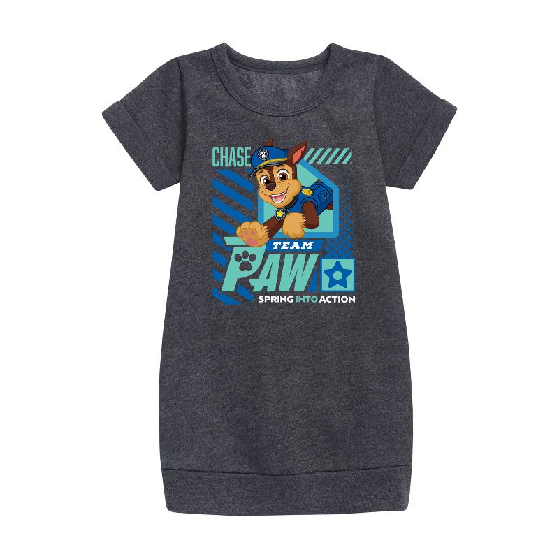 Girls' - Paw Patrol - Team Paw Chase Graphic Short Sleeve Fleece Dress