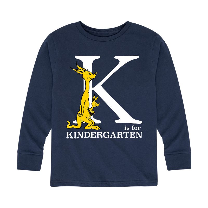 تي شيرت جرافيكي بأكمام طويلة للأولاد - دكتور سوس - K Is For Kindergarten