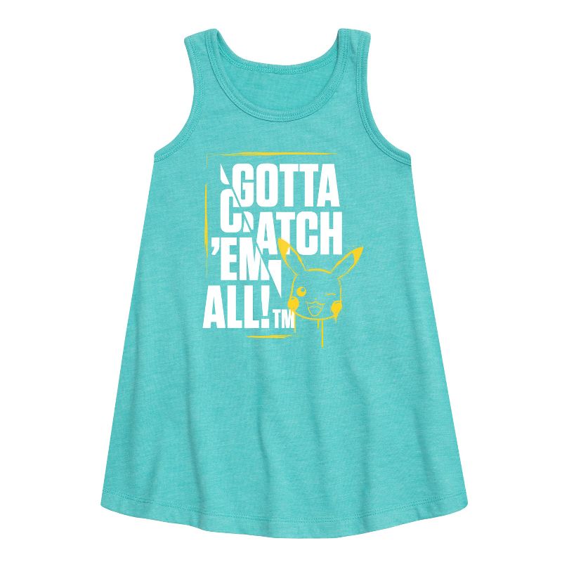Girls' - Pokémon - Gotta Catch Em All Graphic Sleeveless Aline Dress