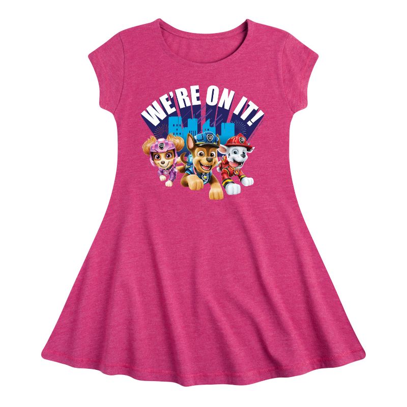 Girls' - Paw Patrol - We're On It Fit & Flair Cap Sleeve Dress