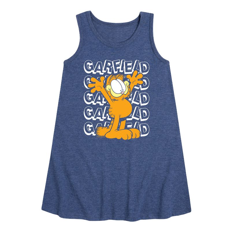 Girls' - Garfield - Garfield Repeated Graphic Sleeveless Aline Dress