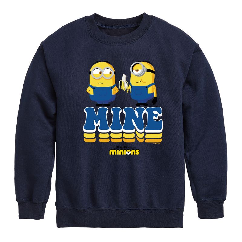 Boys' - Despicable Me Minions - Mine Mine Mine Graphic Long Sleeve Fleece Sweatshirt