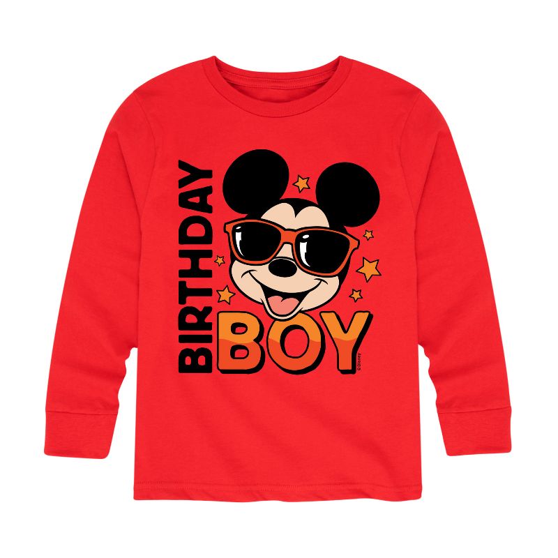 Boys' - Disney - Mickey Birthday Boy Long Sleeve Graphic T-Shirt