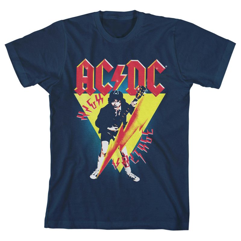 ACDC High Voltage Youth Boy's Navy T-Shirt