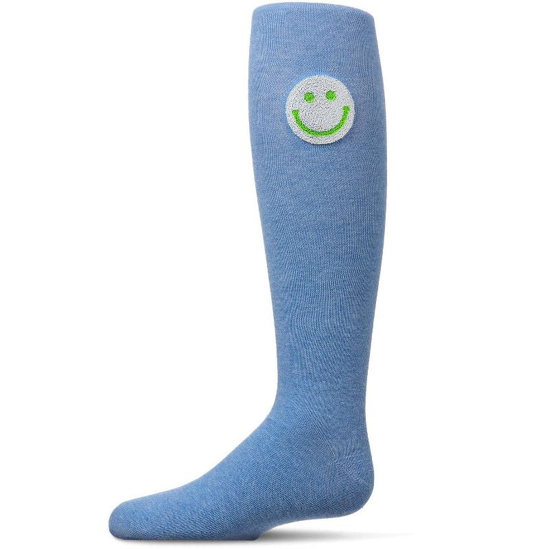 Memoi Girls' Fuzzy Smiley Face Knee High Socks